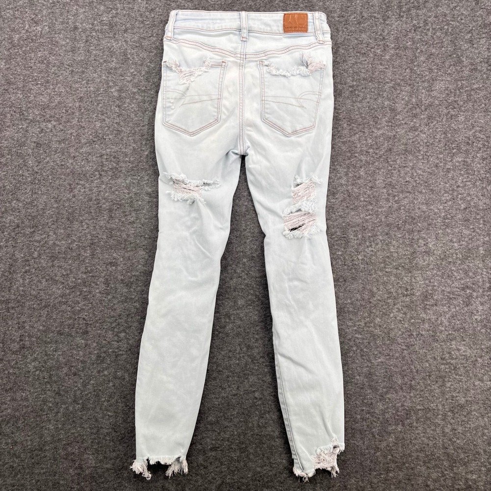 American Eagle Hi-Rise Jegging Crop Light Distressed Jean Ne(x)t Level size 2 - Picture 6 of 14